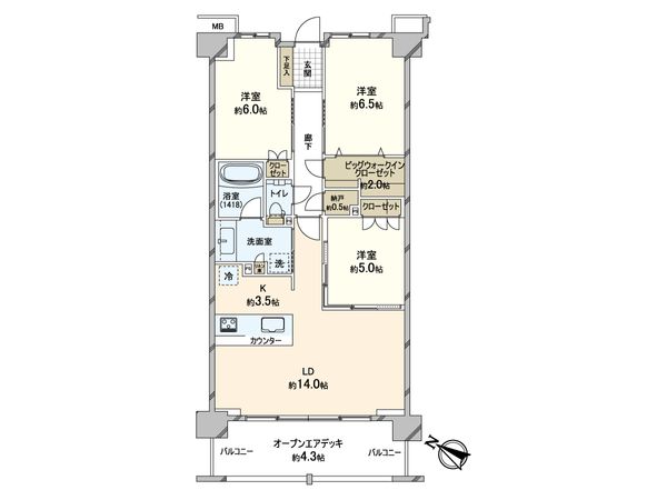 ヴェレーナシティ夙川パークナードⅡ 間取図(平面図)