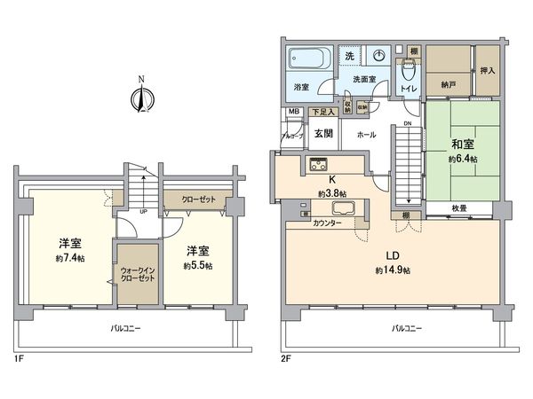 東急ドエル・アルス苦楽園桜町 間取図(平面図) 東急ドエル・アルス苦楽園桜町 間取図(平面図)