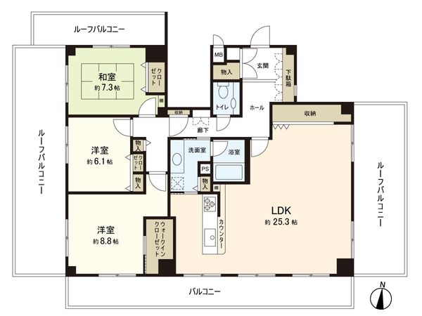 パレ苦楽園 間取図(平面図) パレ苦楽園 間取図(平面図)