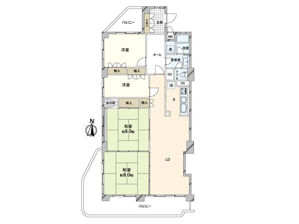 グランドハイツ甲陽園 間取図(平面図)