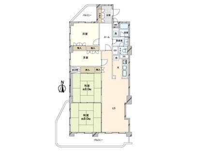 グランドハイツ甲陽園 間取図(平面図)