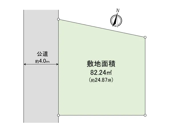 敷地面積82.24平米（約24.87坪）