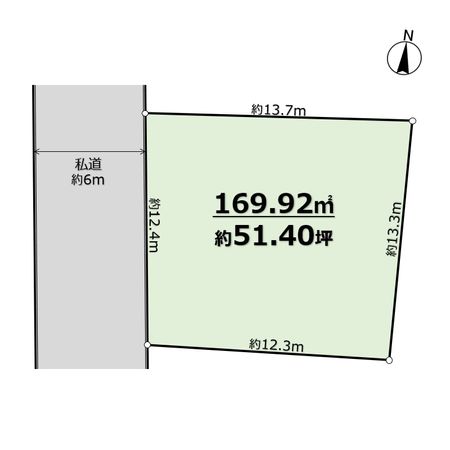 中田南1丁目 土地 区画図