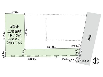 本郷4丁目 土地 3区画 区画図