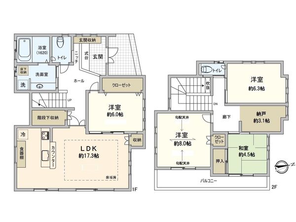 今宿1丁目 戸建 間取図(平面図)