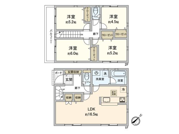 二ツ橋町 新築戸建 3号棟 間取図(平面図) 二ツ橋町 新築戸建 3号棟 間取図(平面図)