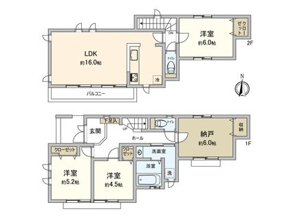 相沢5丁目 新築戸建D号棟 間取図(平面図)