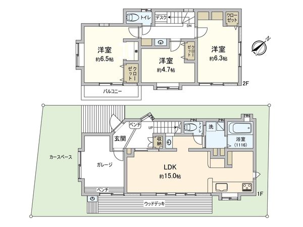 鶴ヶ峰本町3丁目 戸建 間取図(平面図)