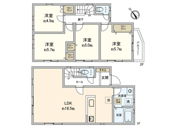 中希望が丘 新築戸建 間取図(平面図) 中希望が丘 新築戸建 間取図(平面図)