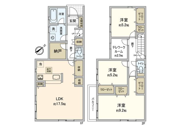 市沢町 新築戸建 1号棟 間取図(平面図) 市沢町 新築戸建 1号棟 間取図(平面図)