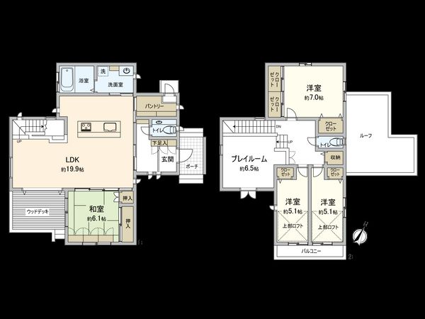 下瀬谷3丁目 戸建 間取図(平面図) 下瀬谷3丁目 戸建 間取図(平面図)