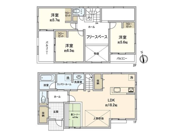 橋戸1丁目 新築戸建 B号棟 間取図(平面図)