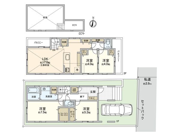 今宿町 新築戸建 間取図(平面図) 今宿町 新築戸建 間取図(平面図)