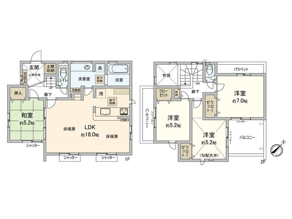 東希望が丘 新築戸建 間取図(平面図) 間取図(平面図)