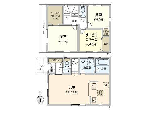 宮沢2丁目 新築戸建1号棟 間取図(平面図) 宮沢2丁目 新築戸建1号棟 間取図(平面図)