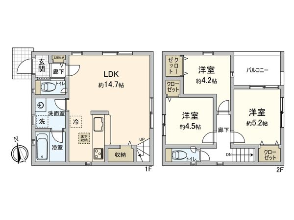 宮沢2丁目 新築戸建2号棟 間取図(平面図) 宮沢2丁目 新築戸建2号棟 間取図(平面図)