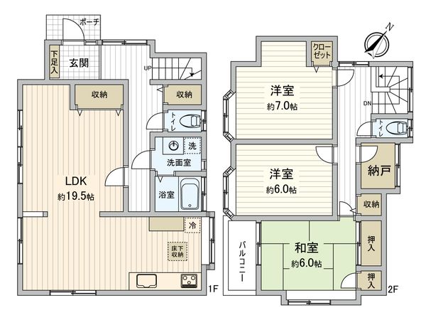 上白根町 戸建 間取図(平面図) 上白根町 戸建 間取図(平面図)