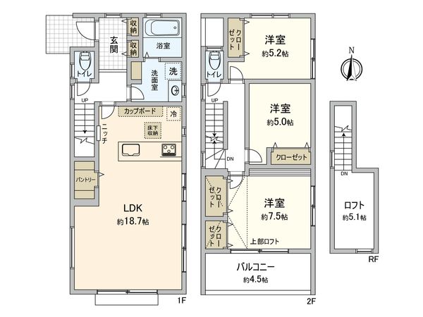 上白根1丁目 新築戸建B棟 間取図(平面図)