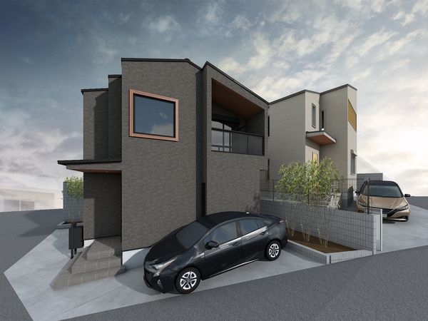 上飯田町 新築戸建 1号棟 外観パース図 上飯田町 新築戸建 1号棟 外観パース図