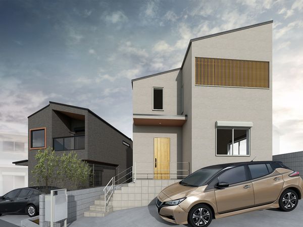 上飯田町 新築戸建 2号棟 外観パース図 上飯田町 新築戸建 2号棟 外観パース図