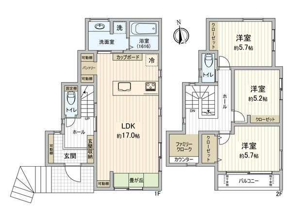 上飯田町 新築戸建 2号棟 間取図(平面図) 上飯田町 新築戸建 2号棟 間取図(平面図)