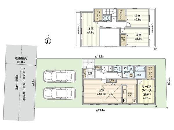瀬谷2丁目 新築戸建2号棟 間取図(平面図) 瀬谷2丁目 新築戸建2号棟 間取図(平面図)
