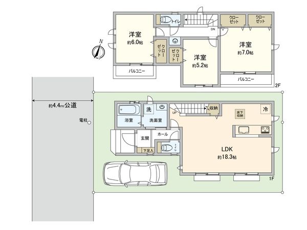 阿久和西3丁目 新築戸建 A号棟 間取図(平面図) 間取図(平面図)