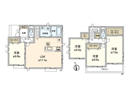 本郷1丁目 新築戸建 G号棟 間取図(平面図)