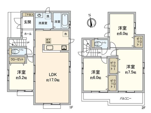 本郷1丁目 新築戸建 H号棟 間取図(平面図) 本郷1丁目 新築戸建 H号棟 間取図(平面図)