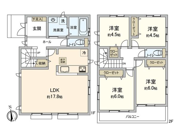 本郷1丁目 新築戸建 J号棟 間取図(平面図) 本郷1丁目 新築戸建 J号棟 間取図(平面図)
