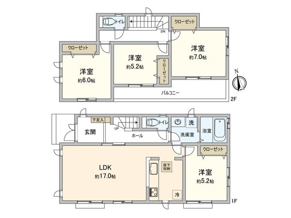 本郷1丁目 新築戸建 K号棟 間取図(平面図) 本郷1丁目 新築戸建 K号棟 間取図(平面図)
