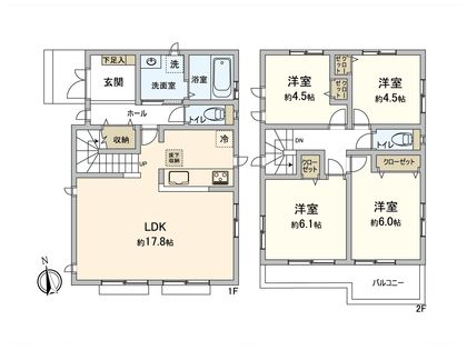 本郷1丁目 新築戸建 L号棟 間取図(平面図)