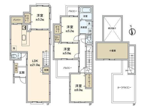 西川島町 戸建 間取図(平面図) 西川島町 戸建 間取図(平面図)