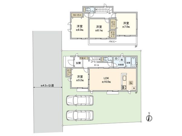 相沢7丁目 新築戸建 間取図(平面図) 相沢7丁目 新築戸建 間取図(平面図)