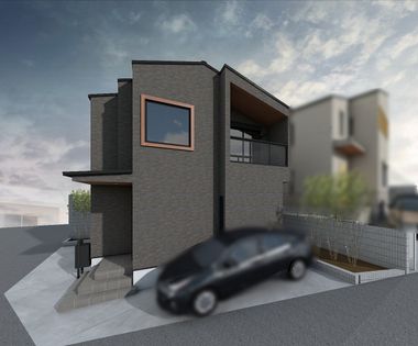 上飯田町 新築戸建 1号棟 外観パース図