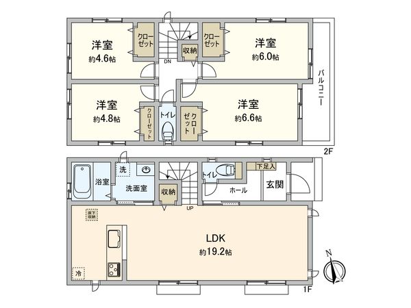 二ツ橋町 新築戸建 A号棟 間取図(平面図) 二ツ橋町 新築戸建 A号棟 間取図(平面図)