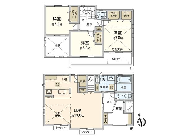 橋戸3丁目 新築戸建 3号棟 間取図(平面図)