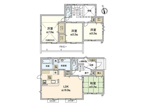 橋戸3丁目 新築戸建 4号棟 間取図(平面図)