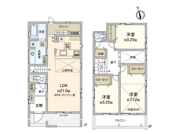 橋戸3丁目 新築戸建 7号棟 間取図(平面図)