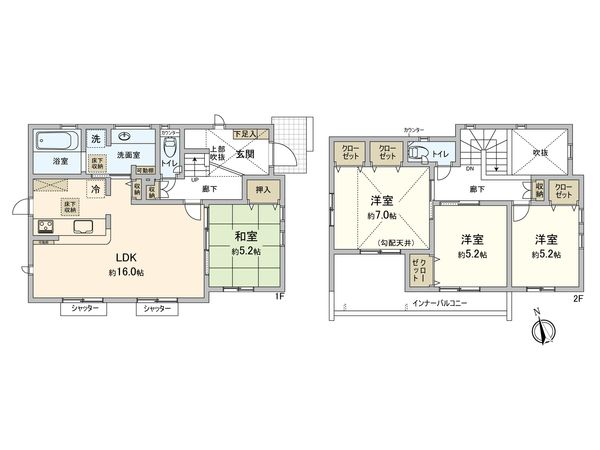 橋戸3丁目 新築戸建 9号棟 間取図(平面図)