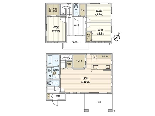 阿久和西4丁目 戸建 間取図(平面図)