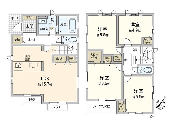 白根6丁目 新築戸建 1号棟 間取図(平面図)