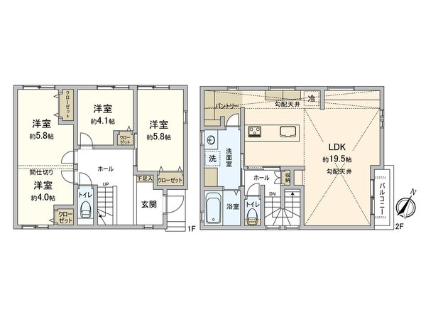 本郷2丁目 新築戸建 間取図(平面図) 本郷2丁目 新築戸建 間取図(平面図)