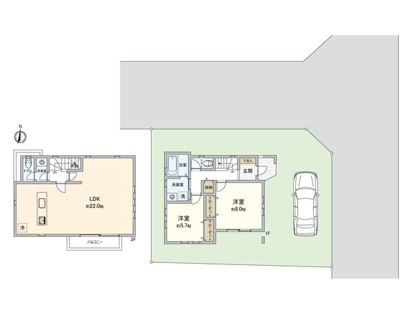 上白根1丁目 戸建 間取図(平面図) 上白根1丁目 戸建 間取図(平面図)