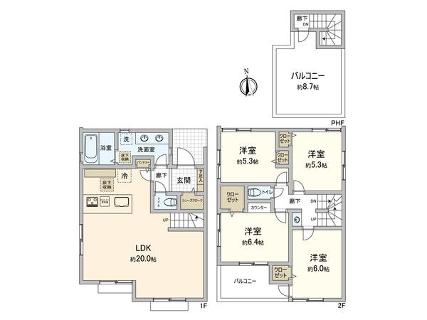 善部町 新築戸建 3号棟 間取図(平面図) 間取図(平面図)