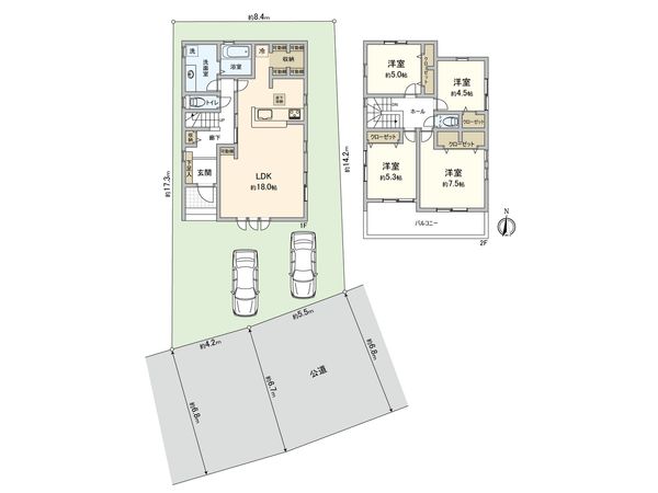 今宿東町 新築戸建 2号棟 間取図(平面図)