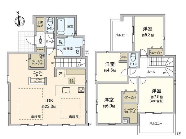 今宿町 新築戸建 間取図(平面図) 今宿町 新築戸建 間取図(平面図)