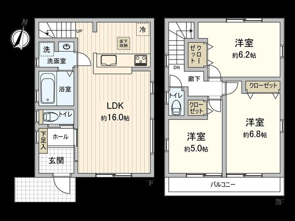 中希望が丘 新築2号棟 間取図(平面図)