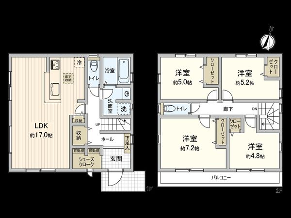中希望が丘 新築1号棟 間取図(平面図)