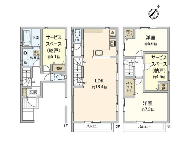 今宿1丁目 新築戸建2号棟 間取図(平面図) 今宿1丁目 新築戸建2号棟 間取図(平面図)
